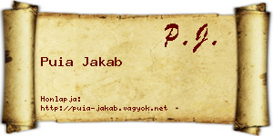 Puia Jakab névjegykártya